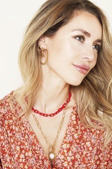 Collier Color Combi Rouge Acrylique h5 Image2